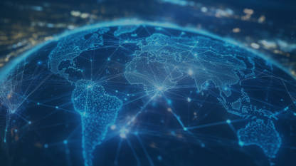 A digital representation of the globe, Northern Hemisphere
