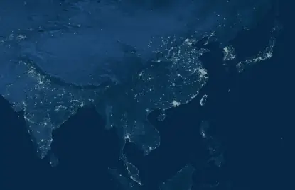 VIew of Korean peninsula from space